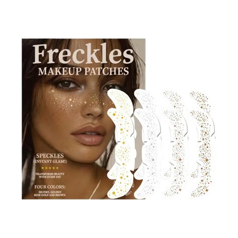 Face Glitter freckles Patches 8X Face Makeup Glitter Speckles Stickers Waterproof Temporary Face Freckles for Women