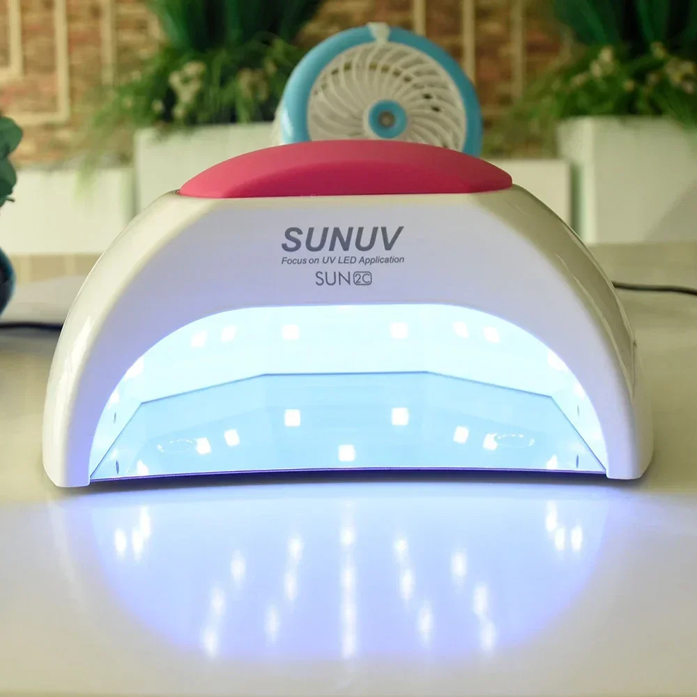 48W Nagellampe UV-Lampe SUN2 Nageltrockner für UVLED Gel Nageltrockner Infrarotsensor mit Rosen-Silikon-Pad Salongebrauch