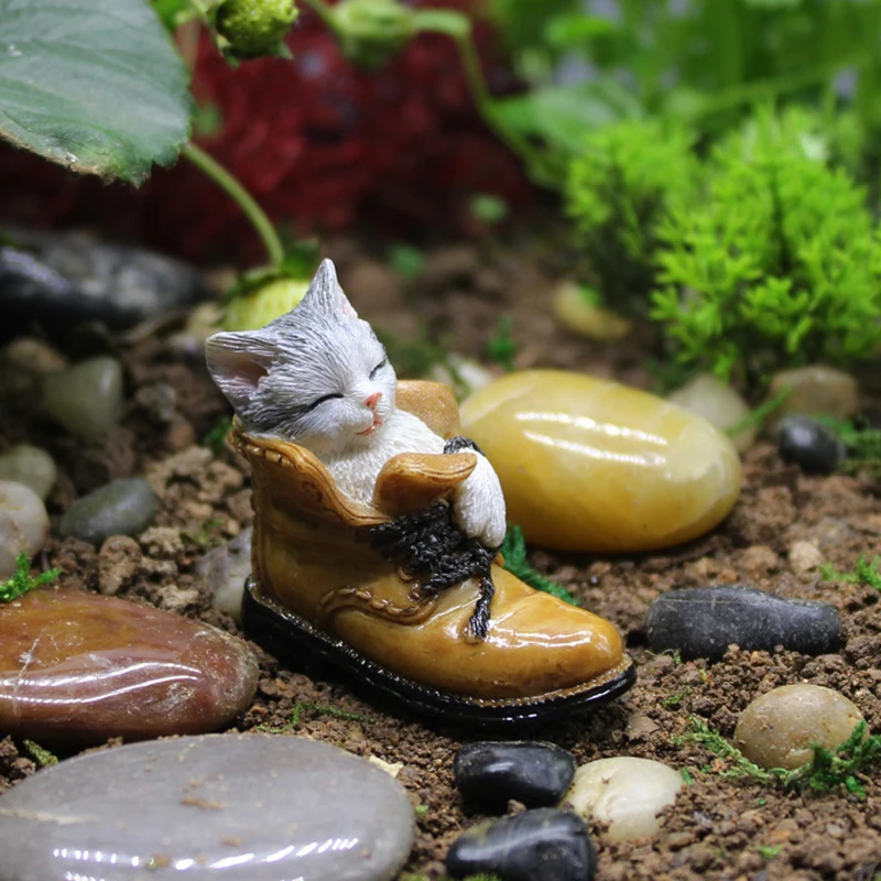 New Hairless Cat Animal Model Children Kids gift Miniature Buddha Cat Figurine Doll Toys Home Decor Cat Meditate Figurines