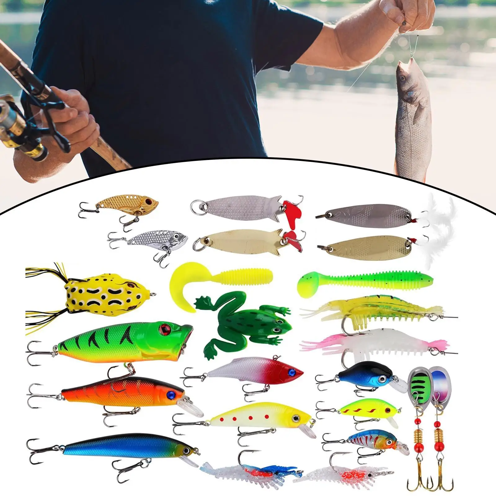 

Fishing Lure Advent Calendar Minnow Topwater Lures Spoons Crankbait Xmas Gift Fishing Gift for Brother Teen Adults Husband Boys