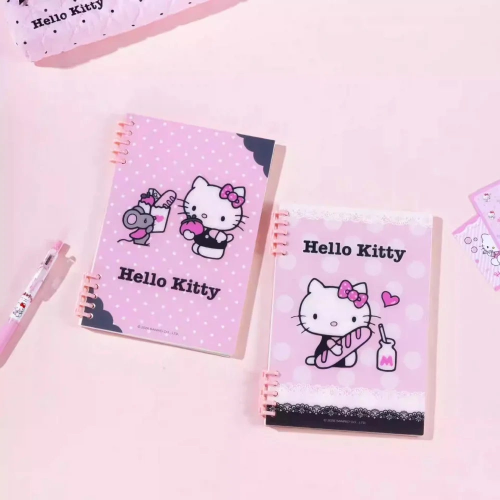 Genuine Sanrio A5 Loose-Leaf Notebooks Cartoon Hello Kitty Portable Student Stationery Diary Planner School Workbooks Girl Gift