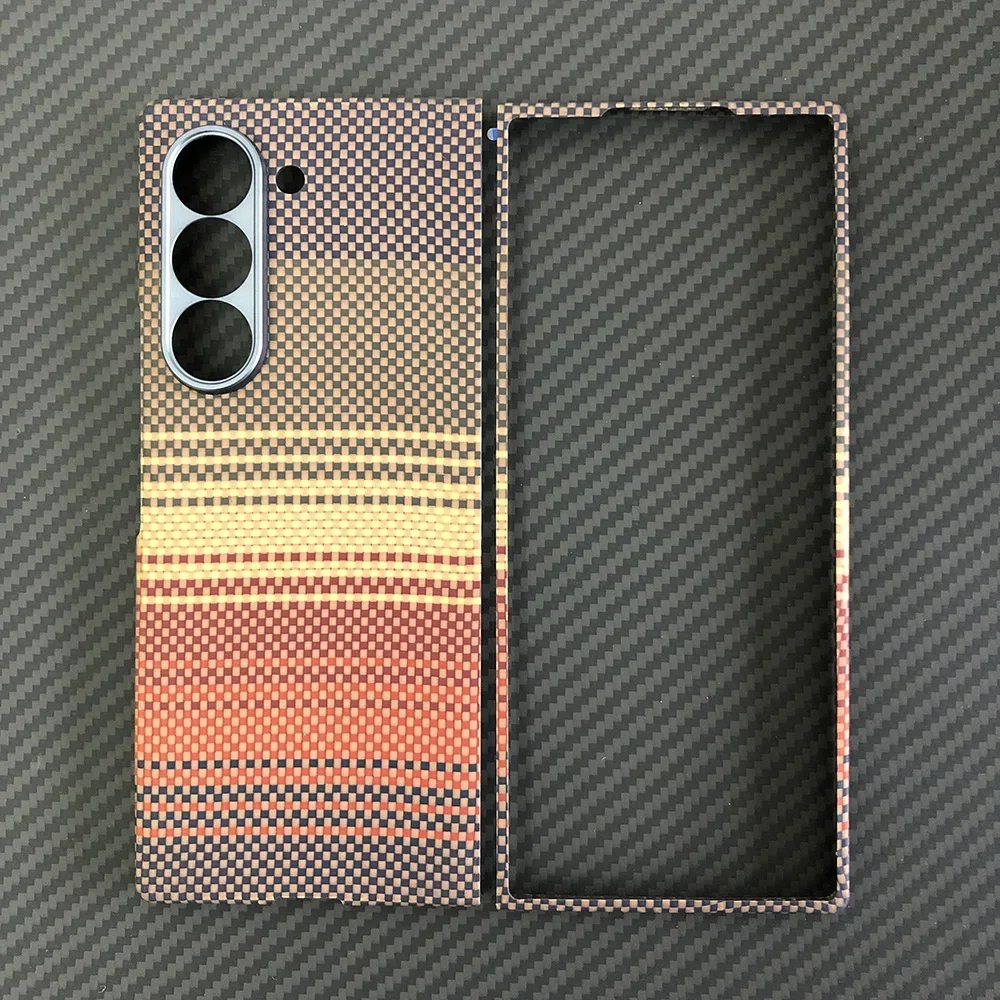 

Colorful phone case for Samsung Galaxy Z Fold6 fold6 fold 6 Kevlar case Aramid Carbon Fibe case Magnetic Wireless charging 13-14