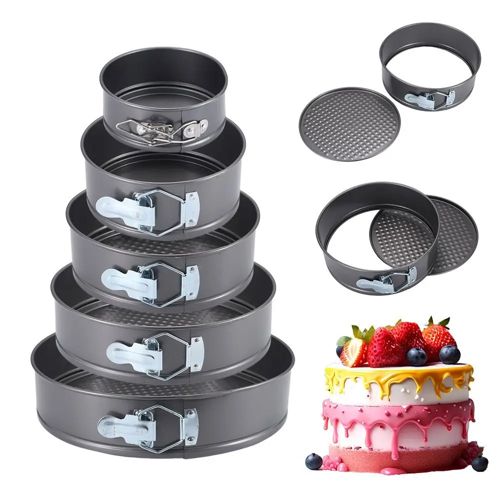 1Pcs Carbon Steel Baking Mould Leakproof Non Stick Cake Baking Pan 12/16/20/24/28cm with Removable Bottom Cake Mould