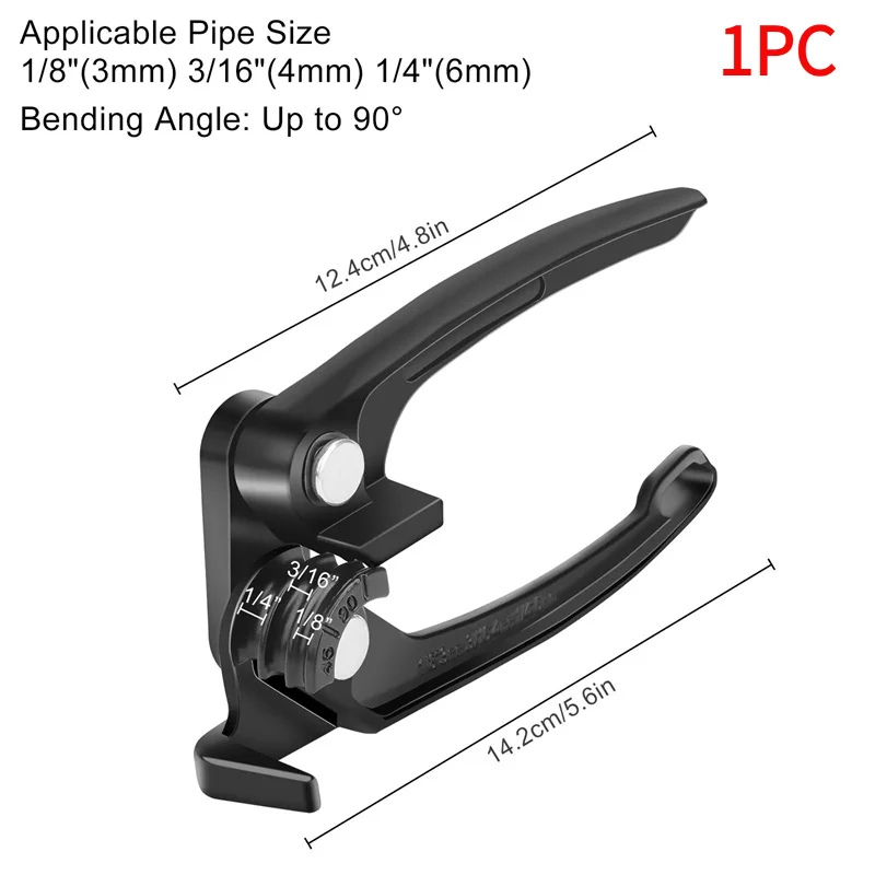 1PC Copper Tube Bender, Tubing Bender 1/8in,Fuel Brake Pipe Bender Hand Tool 1/8in 3/16in 1/4in ,3 In 1 Pipe Tubing Bender.