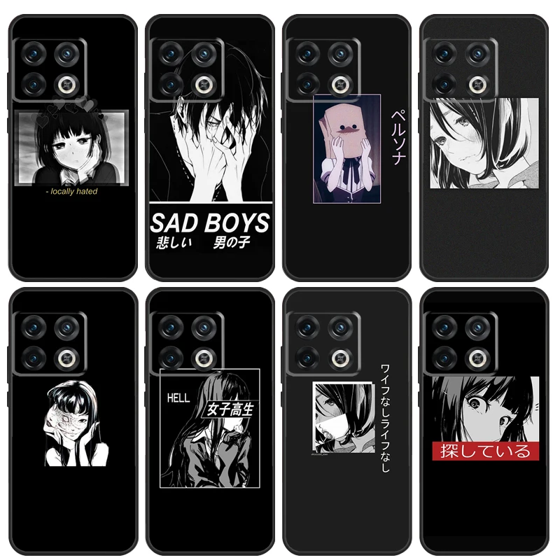 Sad Japanese Anime Aesthetic Case For OnePlus 8 9 10 Pro 8T 9R 10T Back Cover For OnePlus Nord CE 2 Lite 2T N100 N200