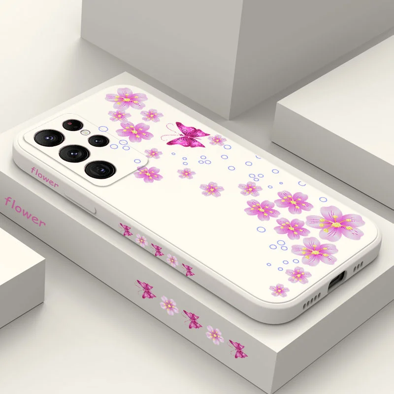 Butterfly In Bloom Phone Case For Samsung Galaxy S25 FE S24 S23 S22 S21 S20 Ultra Plus FE S10 Note 20 ultra 10 Plus Cover