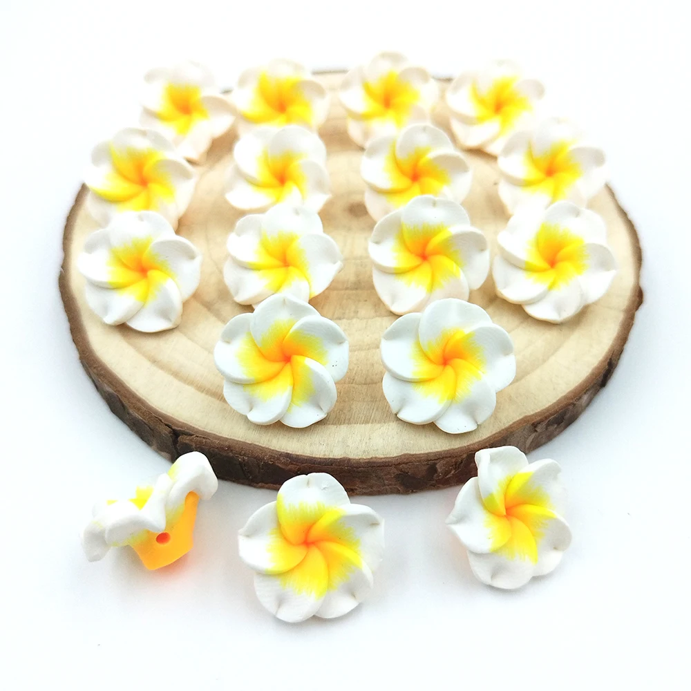 3/6Pcs/Lot 1.5-2CM Soft Polymer Clay Beads Egg Flower Beads With Drill Spaced Loose Charm Beads DIY Process To Make Decorative