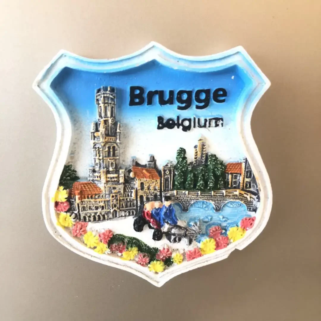 3D Resin Fridge Magnets Brugge Belgium Tourist Souvenir Hungary Kapok Budapest Chili Magnetic Refrigerator Decoration Gift Ideas