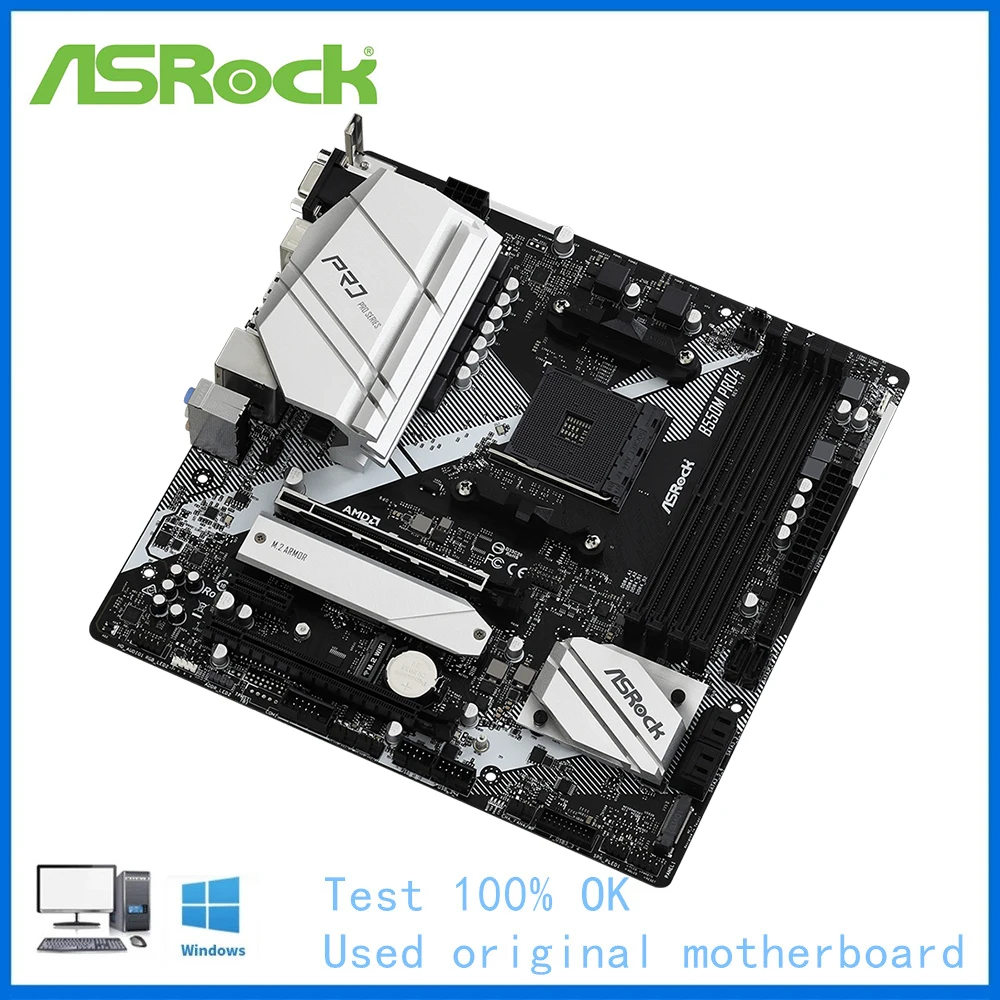 B550 Motherboard Used For ASRock B550M Pro4 Motherboard Socket AM4 DDR4 Desktop Mainboard support 5900X 5600G