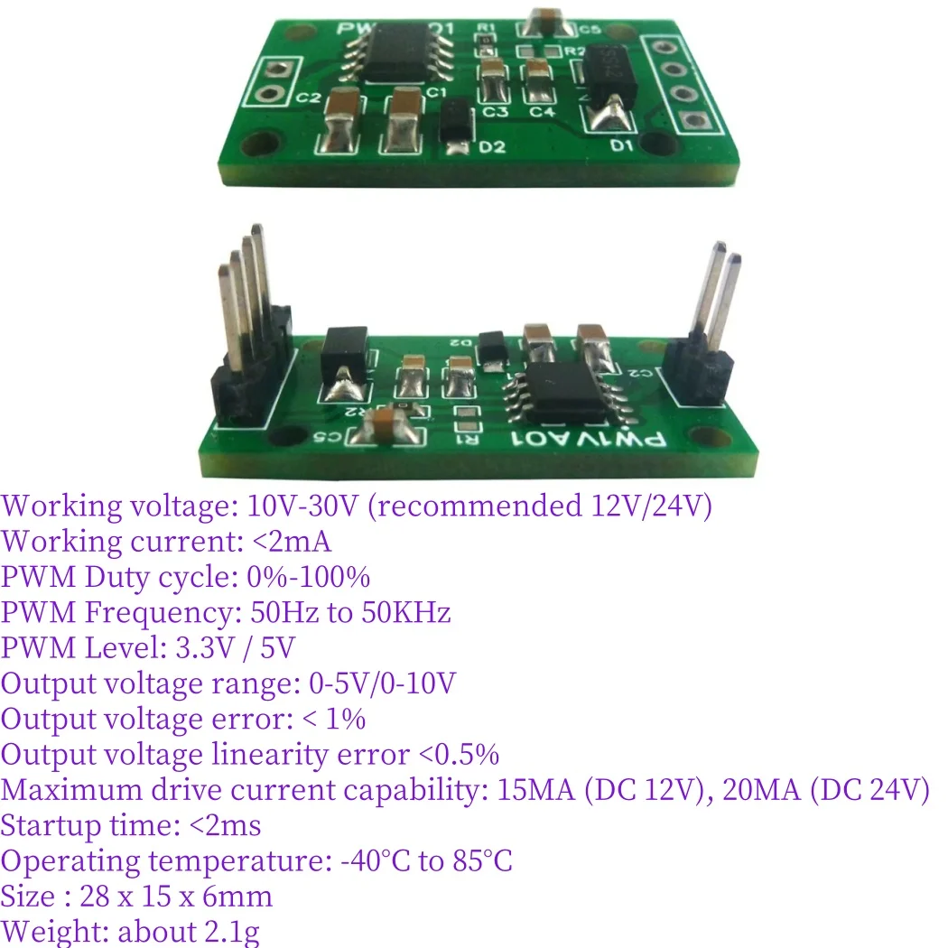 

Voltage output PWM to DAC Converter 0-100% Pulse signal to 0-5V/0-10V for Arduino For UNO MEGA PLC