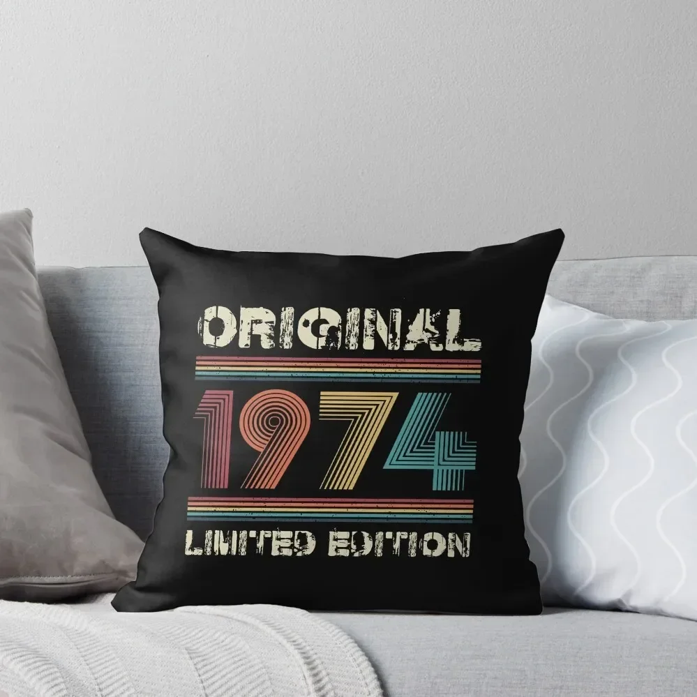 

50th Birthday Retro 1974 Limited Edition Gift Throw Pillow Rectangular Cushion Cover Bed pillowcases Plaid Sofa Cushions pillow