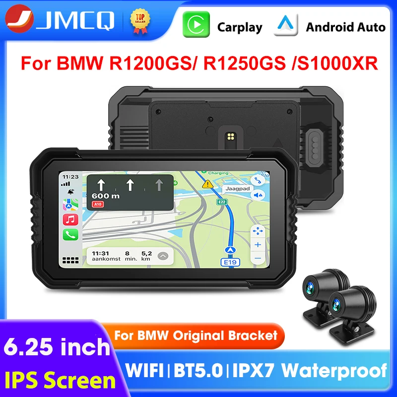 

6.25" Carpay Screen For BMW R1200GS/ R1250GS/ R1300GS /S1000XR Moto Navigation GPS Wireless Carplay Android Auto IPX7 Waterproof