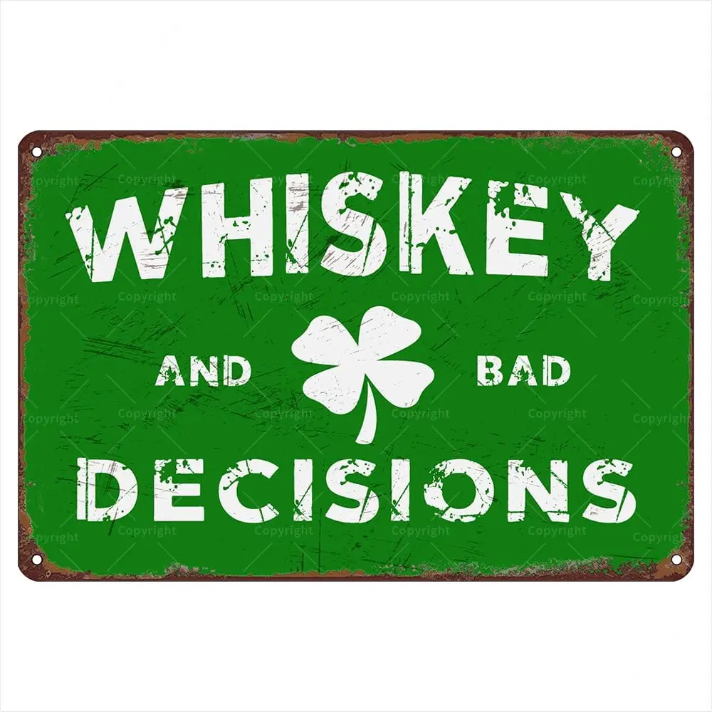 

Металлическая жестяная вывеска Bad Decisions, Декор для бара-паба с пещерицей человека, es