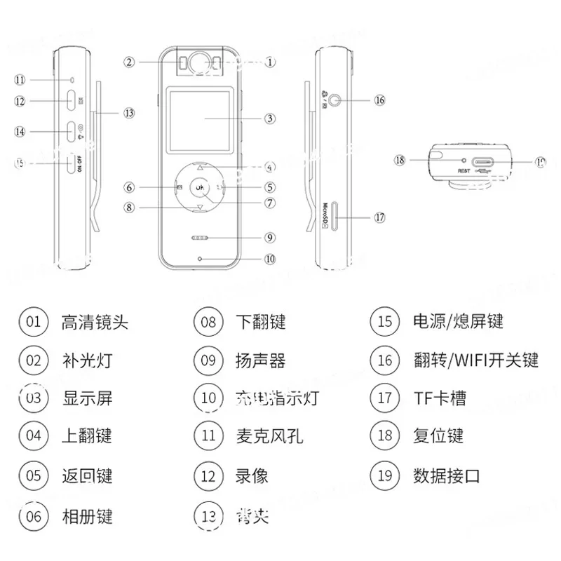 Camera High Definition Outdoor Waterproof Sports Camera Cycling Law Enforcement Recorder Intelligent Wifi Camera