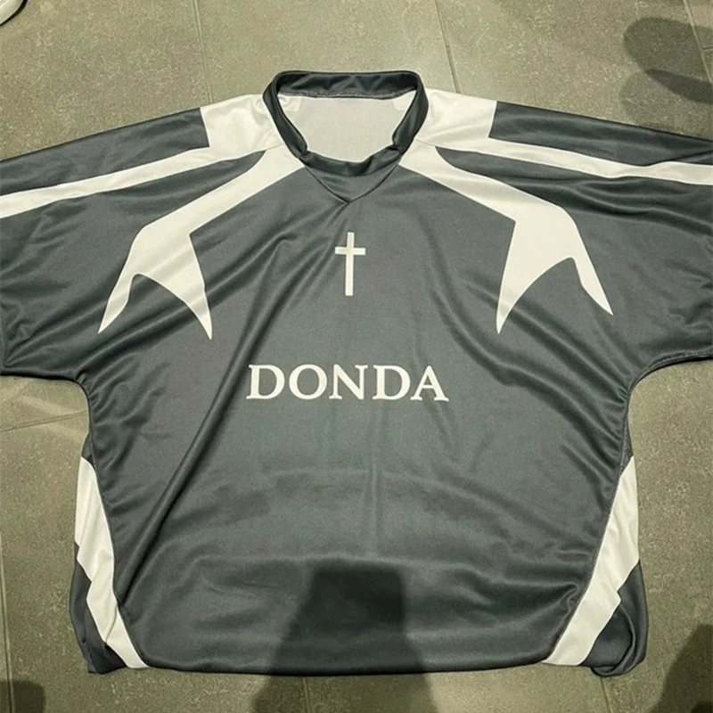 

2025ss Donda 2 Soccer Jersey Paris Mesh Shirt Short Sleeve Men Women Best Quality Tee Tops T-Shirt