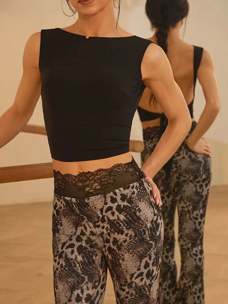 

ZYM Latin Dance Top with Adjustable Back Tie Chic Crop Top #26005