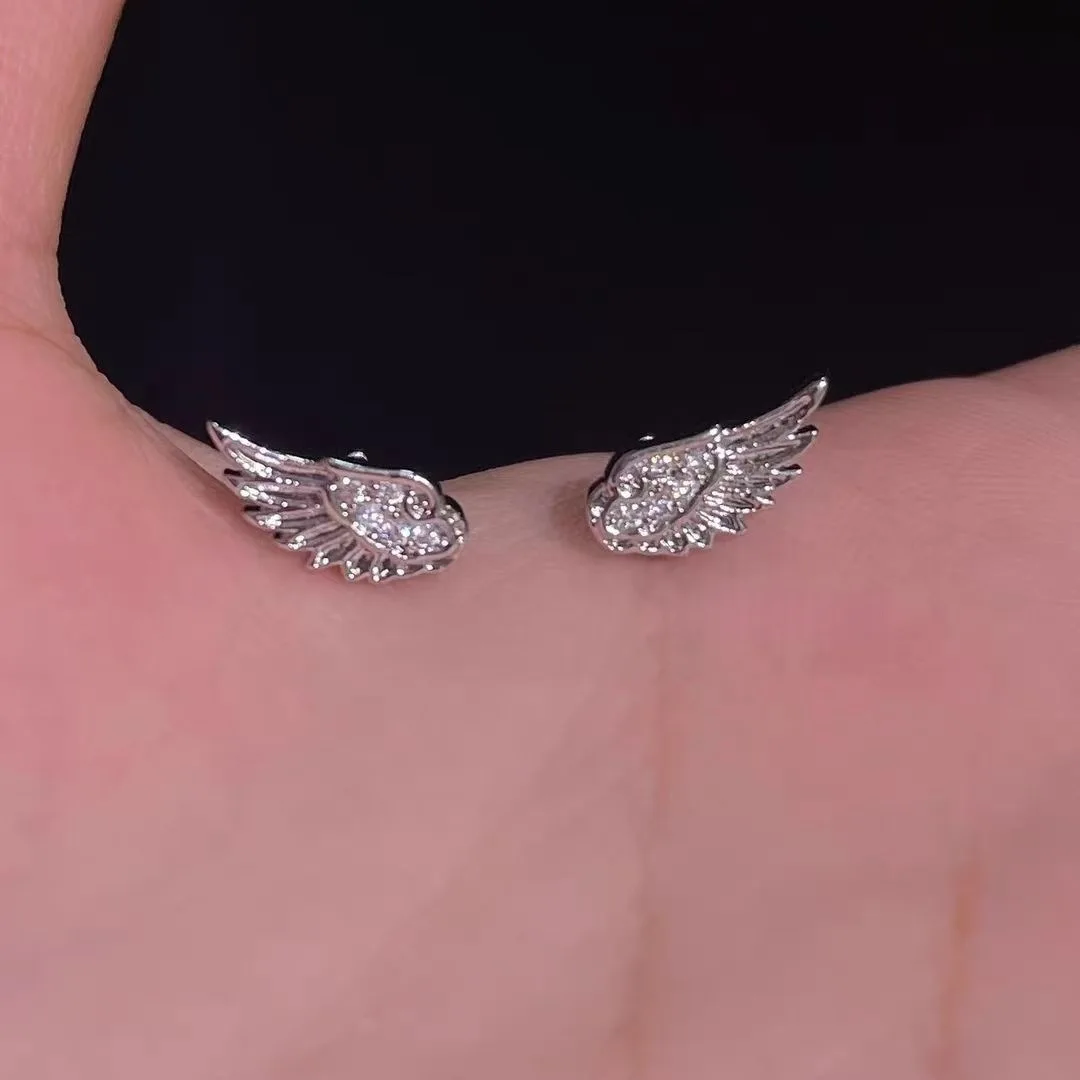 Ein Paar Vintage Paar-Ohrringe mit kreativen Engelsflügeln für Damen, Punk-Ohrstecker, Geburtstagsgeschenk, Schmuck – Detail 9