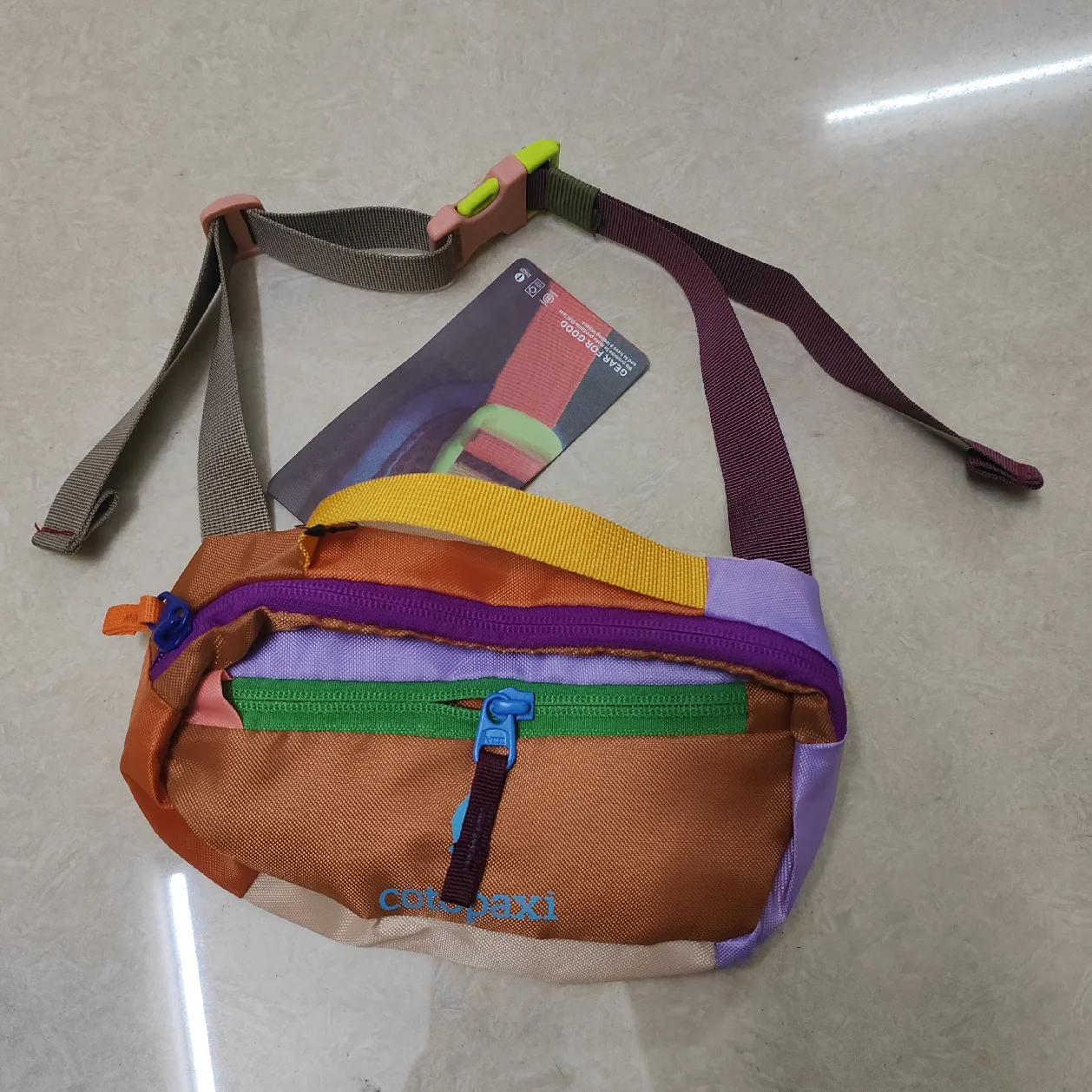 الألبكة الملونة الأزياء الدوبامين خفيفة الوزن الخصر حقيبة كروسبودي رسالة مطبوعة 1.5L الخصر حقيبة سعة كبيرة حقيبة ركوب الدراجات #3