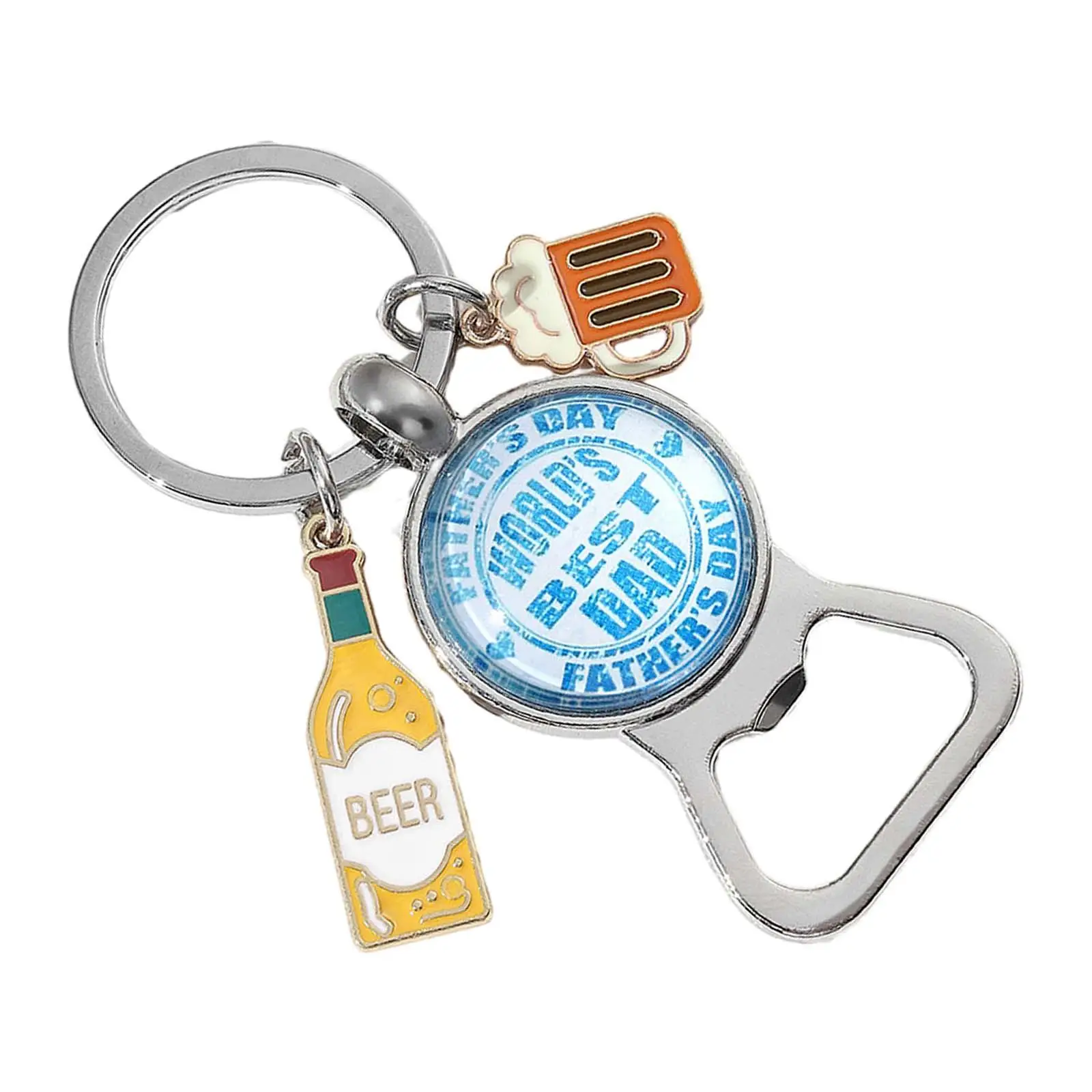 Bottle Opener Keychain Daddy Gifts Portable Car Key Chain Father's Day Gift
