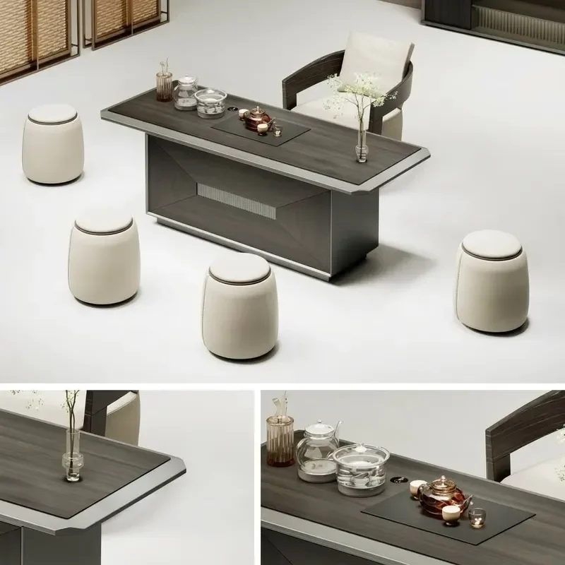 Crab Horn Process Tea Side Cabinet with Integrated Drainage Tray Full Set Teapot Executive Coffee Table Excellent Performance