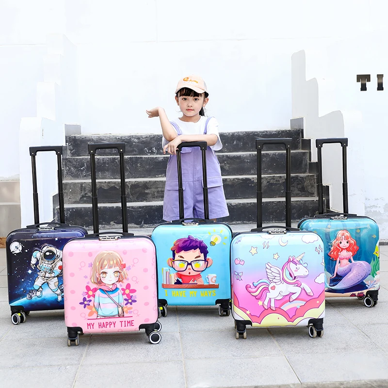 new-cartoon-children's-20-inch-luggage-cartoon-travel-suitcase-all-wheel-children's-suitcase-unisex-carry-on-bag-anime-bag