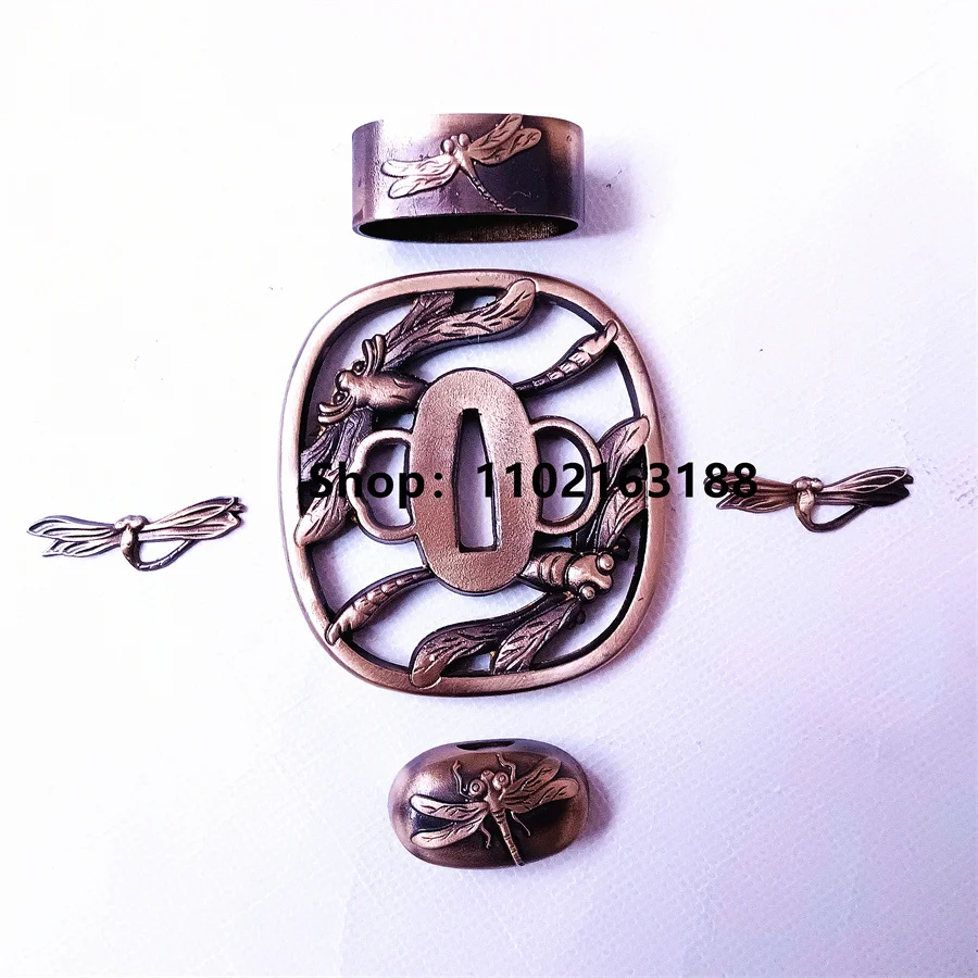 

Very Beautiful Soild Brass Copper Handguard Guard Tsuba Fuchi Kashira Menuki For Real Japanese Samurai Katana Sword Fittings New