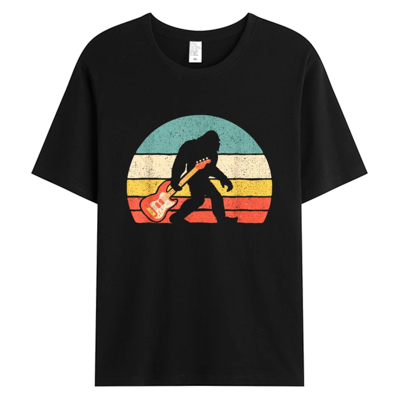 

Bigfoot Bass Guitar Bass Player Bassist Music Guitarist Men's Tees Cotton Fabric Tshirt Father's Day Hot Sell Graphic T-Shirts