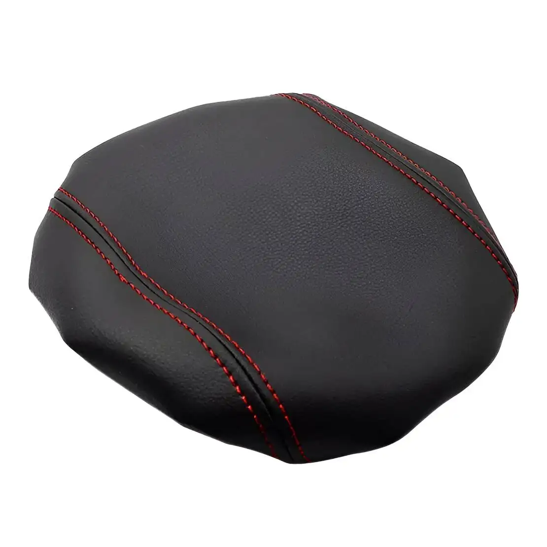 Car Center Console Lid Armrest Cover Fit For Toyota Prado 150 2009 2010 2011 2012 2013 2014 2015-2023 Black With Red Stitching