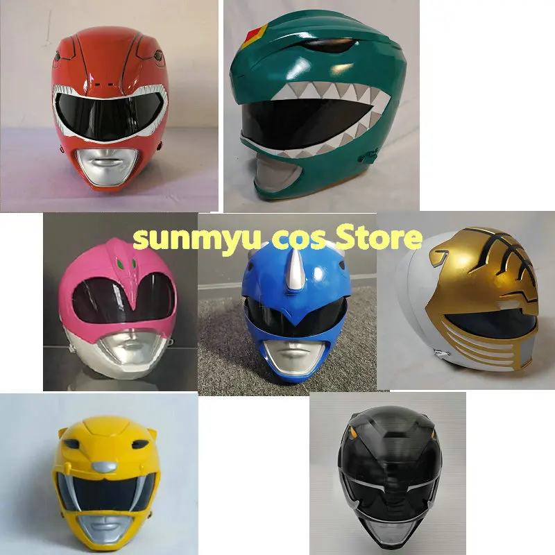 

Kyoryu Sentai Zyuranger Ranger White Red Blue Pink Green Cosplay Custom Size Halloween helmet mask resin material