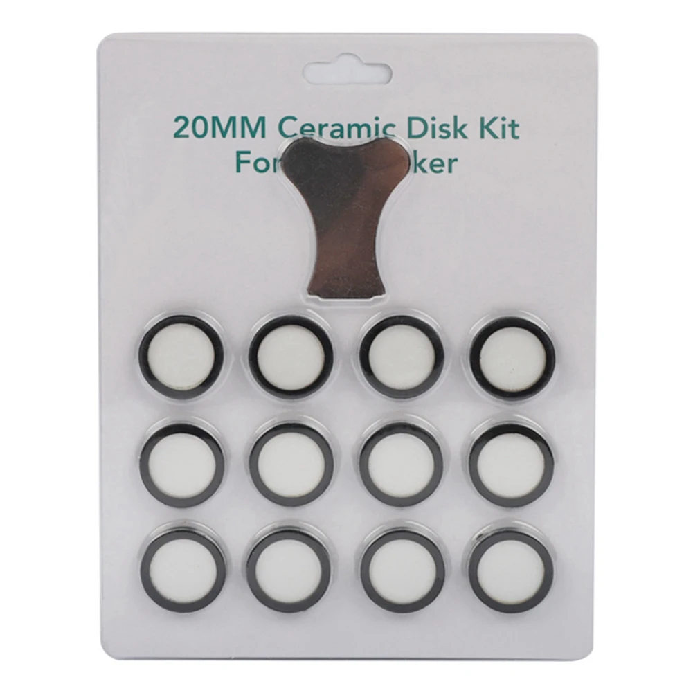 

12Pack Ultrasonic Mist Maker Fogger Ceramics Discs for Humidifier Parts Transducer Discs with Cap Tool