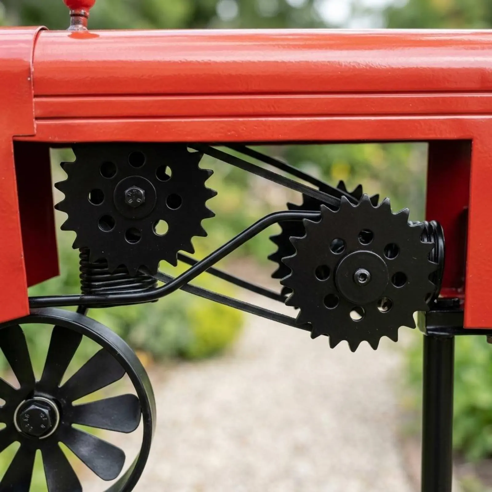 Green Tractor Wind Whirler Weather Resistant Tractor Wind Whirler Kinetic Metal Yard Art No Electricity Needed