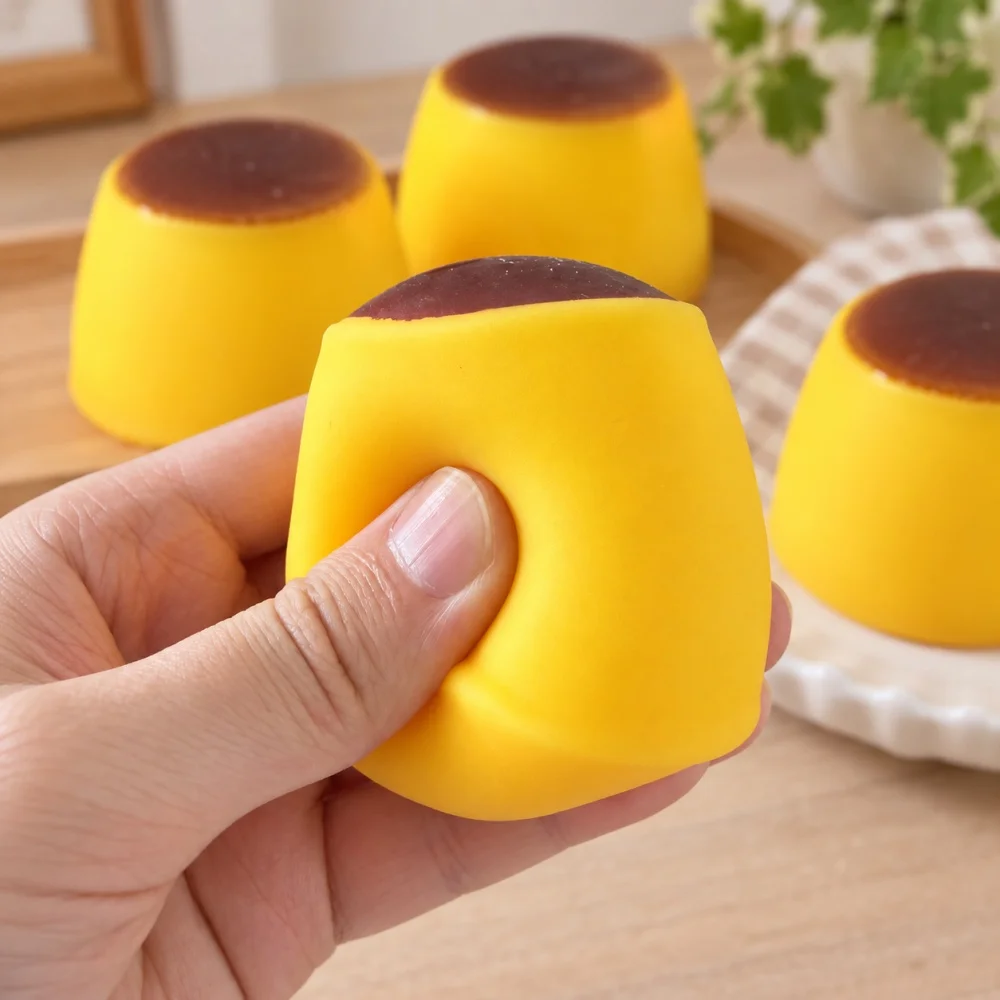 Soft Caramel Pudding Squeeze Toy Party Favors 1Pc Squishy Stress Relief Toy Pinata Filler Treasure Box Prize Birthday Party Gift