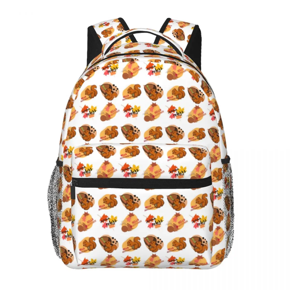 

Colorful Leaves, Squirrels And Nuts Backpack Student Boys Girls BookBag Kids School Bag Computer Shoulder Bags for Men Women