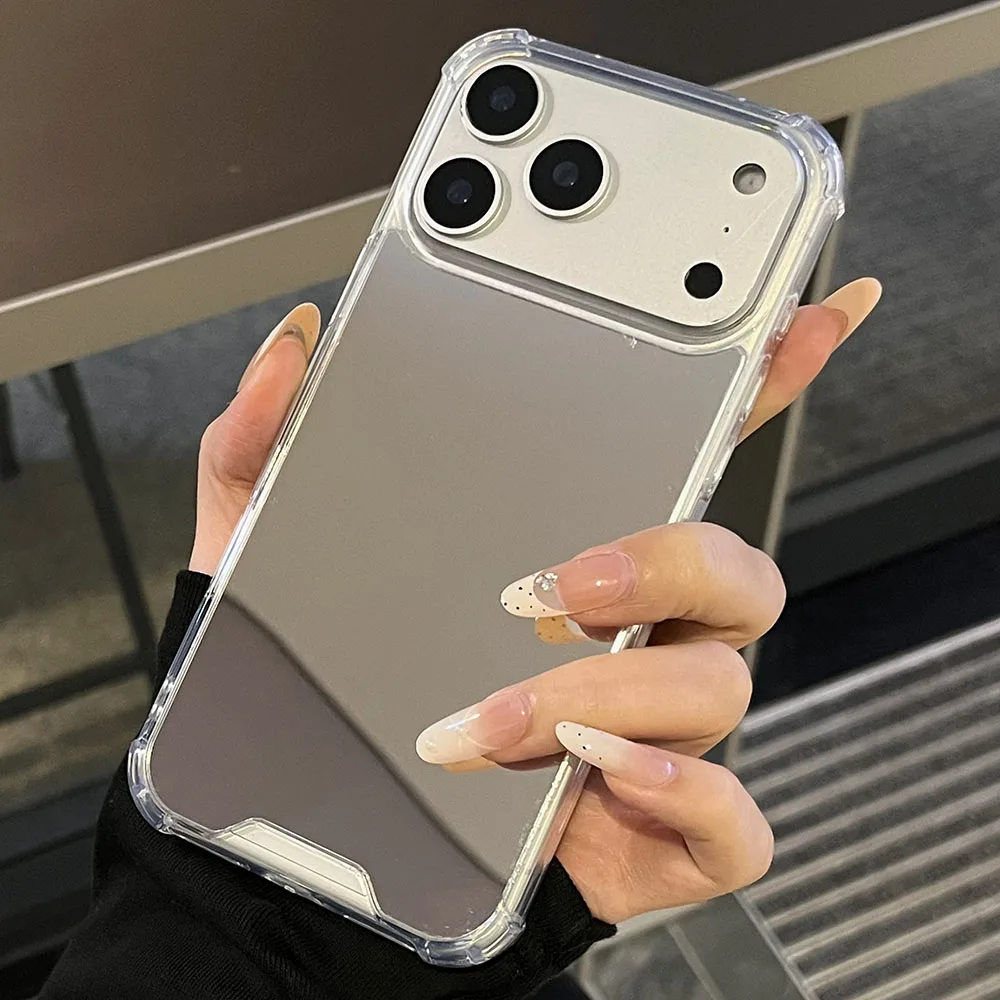 Acrylic Hard Mirror Phone Case For iPhone 17 16 15 Pro Max 14 Plus 13 12 11 Pro X XR XS Max 7 8 Plus SE2 17 Air Shockproof Cover - náhled 4