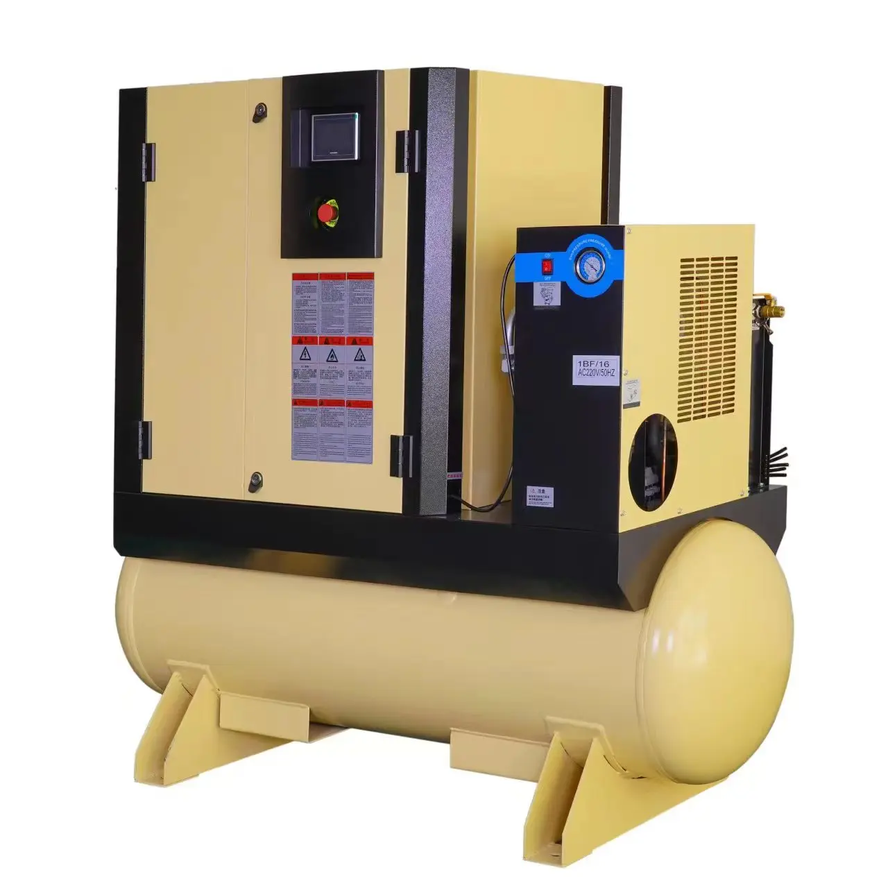 Four in One High Pressure Screw air Compressor 1.55 m pa  for Fiber   Cutting Machine air tank Freeze Dryer Filter