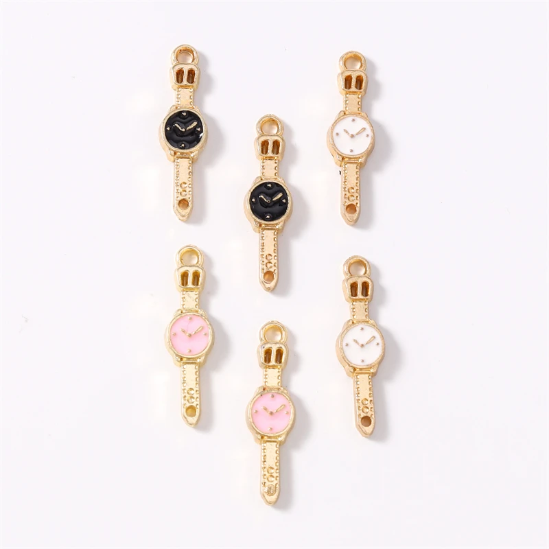 Duarte 20 Teile/los Niedliche Kleine Emaille Uhr Charms Anschlüsse für Schmuck Machen DIY Armbänder Halsketten Handgemachte Handwerk Liefert – Detail 7