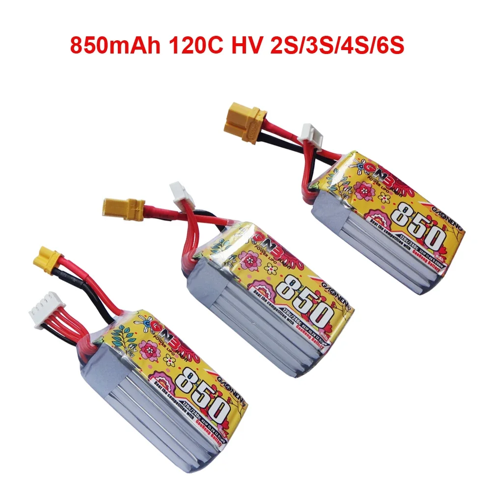 

GNB 850mAh 120C/240C 7,6 V/11,4 V/5,2 V/22,8 V HV Lipo аккумулятор для FPV дрона Cinewhoop RC вертолет Квадрокоптер 2S/3S/4S/6S LiHV