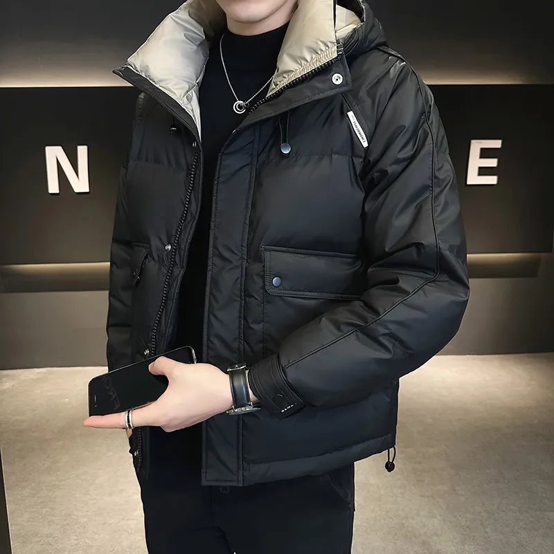 Winter white duck down jackets Men's Fashion Trend Casual Comfortable Warm Windproof High Quality hooded Down jacket male