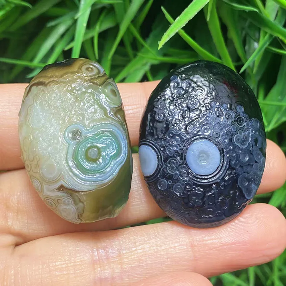 S1 Natural agate Alxa Gobi Eye Mineral specimen Energy Crystal Chakra Reiki Healing Home decoration
