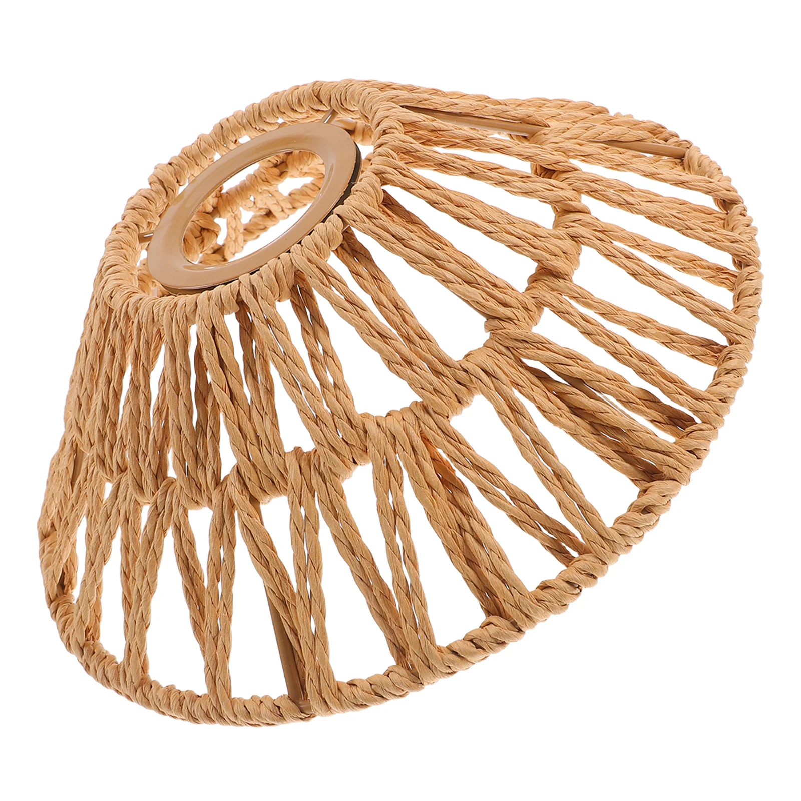 

Iron Woven Rope Lampshade Umbrella Shape Rustic Pendant Light Living Room Dining Room Bedroom Ceiling Decorative Lamp