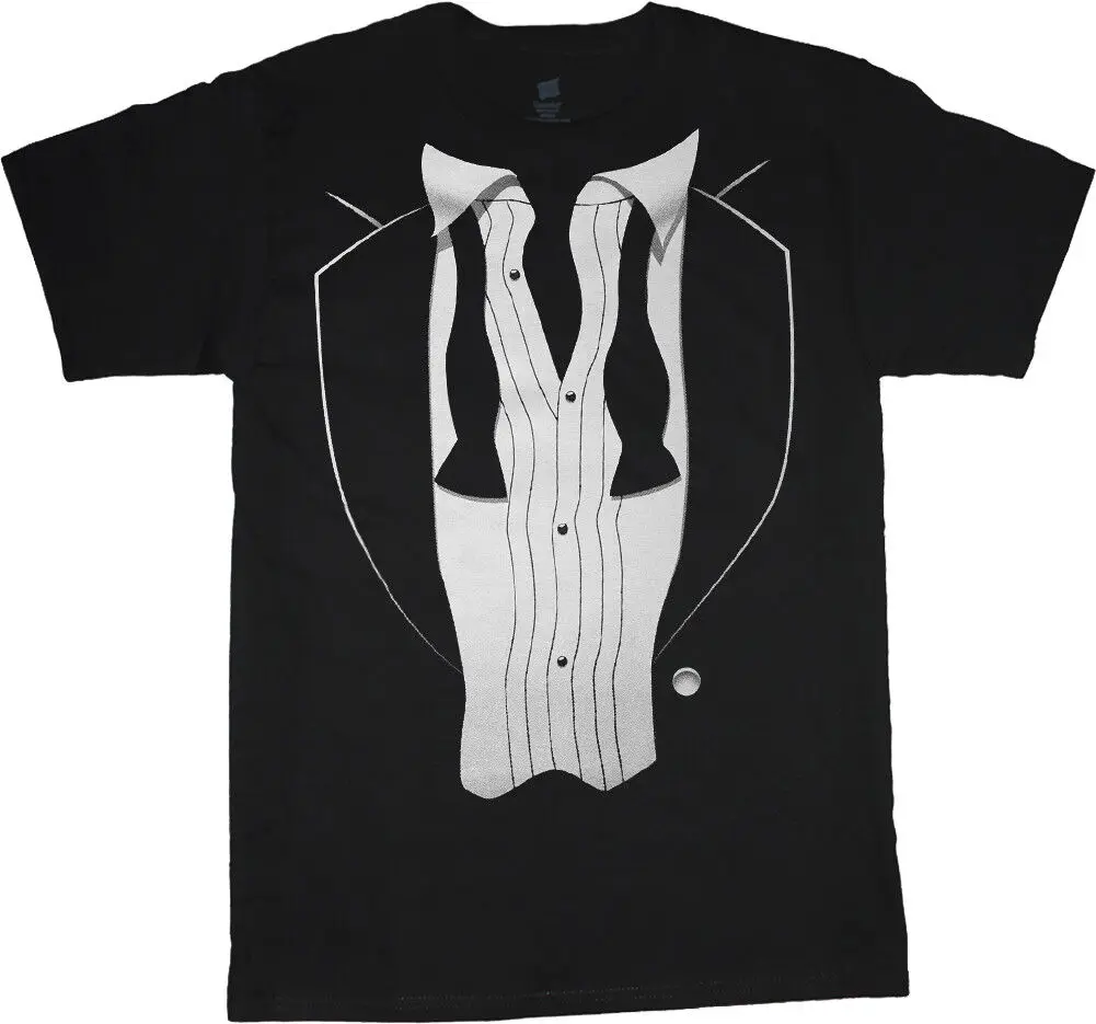 Tuxedo t-shirt for men loose tie tux mens baelor party gift for groom tee