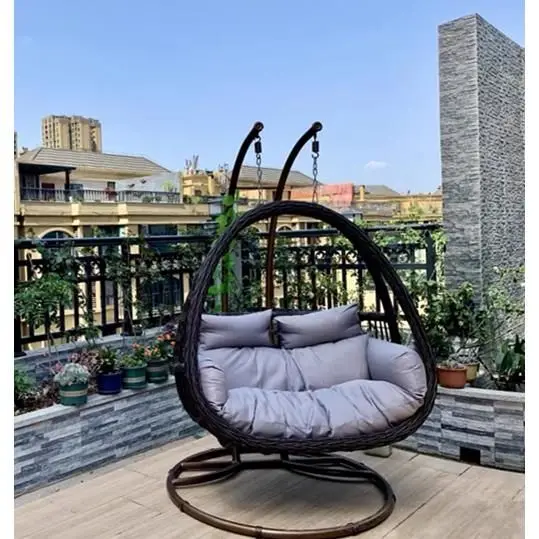 Household Bird's Nest Balcony Cradle Double Hanging Basket Rattan Chair Indoor Swing Hammock Chair Lazy Leisure Chair
