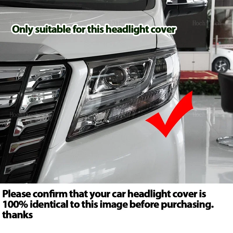 Car Headlight Cover Lampshade Waterproof Shell Cover Lamp Clear Cover for Toyota Alphard Vellfire AH30 Pre-facelift 2015-2017