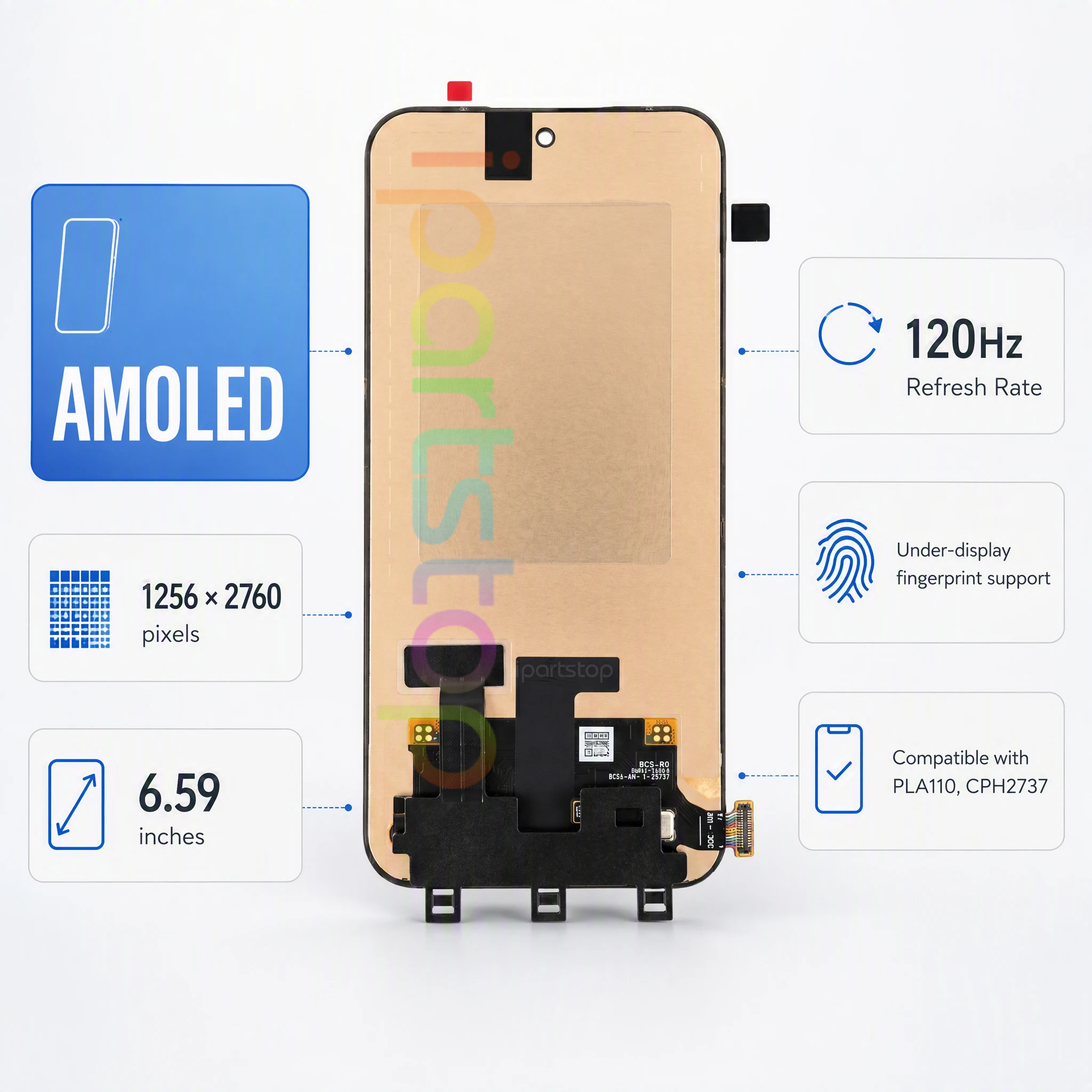 iParts Replacement New Display for Oppo Reno14 5G Reno 14 PLA110 CPH2737 120Hz Touch Screen Assembly OEM all Functions Tested