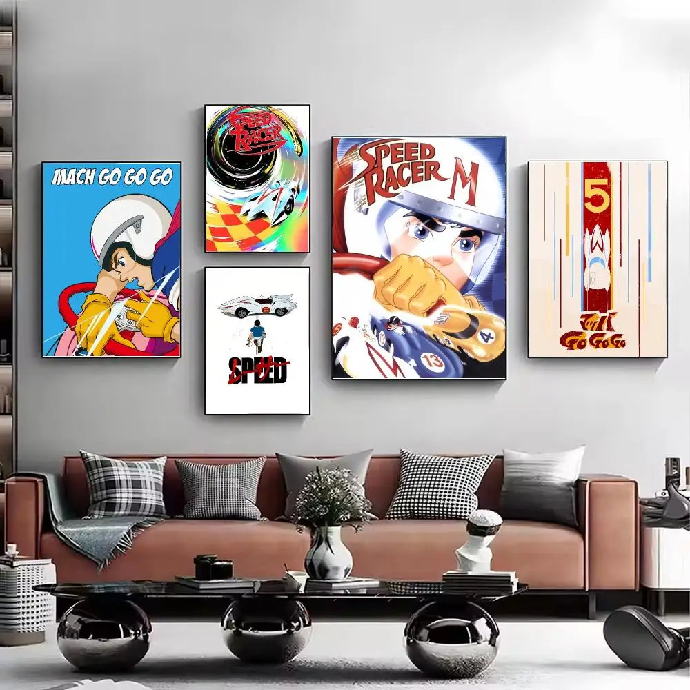 Anime Go Go Speed Racer Poster HD Wall Art Aesthetic Home Decor for Living Room Bedroom Café Office Stylish Gift