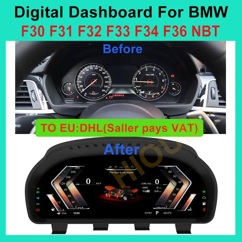 

12.5" Car Digital Cluster Instrument for BMW 3 / 4 Series F30 F31 F32 F34 F35 2013-2019 Dashboard Instrument