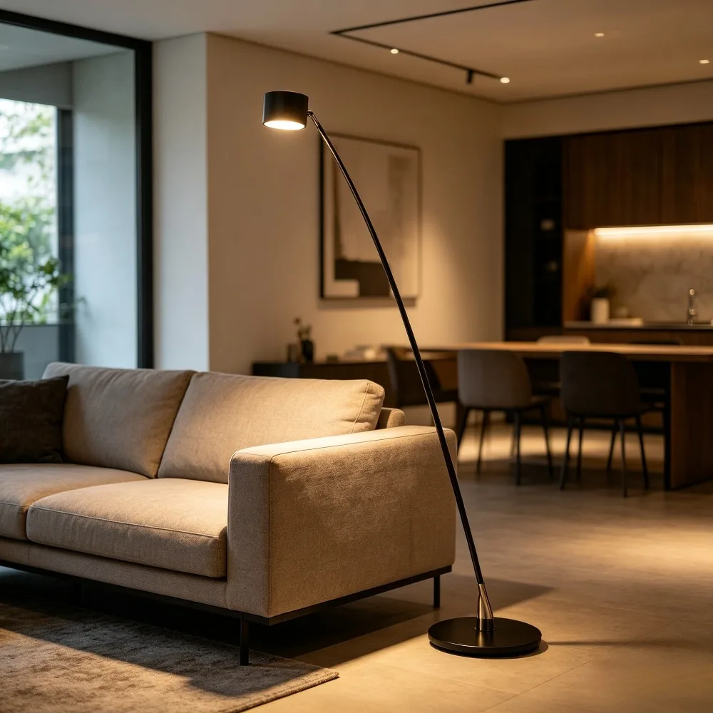 Modern Minimalist Floor Lamp Atmosphere Living Room Sofa Standing Straight Rod Fishing Floor Lamp