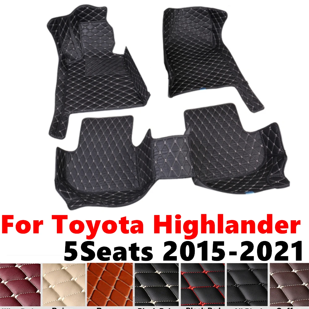 

Car Floor Mats For Toyota Highlander 5Seats 2021 20 2019-2015 Custom Fit Front & Rear Floor Liner Foot Pads Interior Accessories