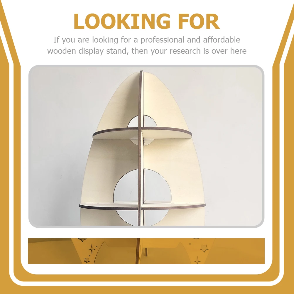 

Rocket Shape Wooden Shelf for Kids Bedroom Wood Rack Delicate Adornment Desk Decor Storage Display Home Craft