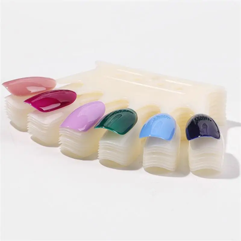 Polish Salon Practice Color Card 50 Round Head Fan-shaped Nail Blades Easy To Take And Use. Uv Gel False Nail Reusable.